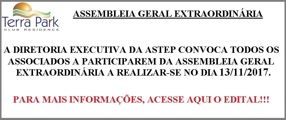 Assembléia Geral Extraordinária – 13/11/2017 - Convocação dos Associados