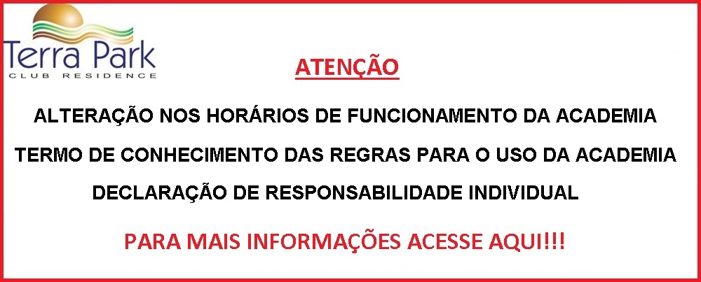 ALTERAÇÃO NOS HORÁRIOS DE FUNCIONAMENTO DA ACADEMIA - 16-11-2017