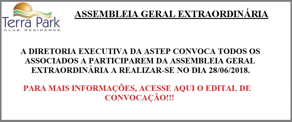 ASSEMBLEIA GERAL EXTRAORDINÁRIA - 28/06/2018.