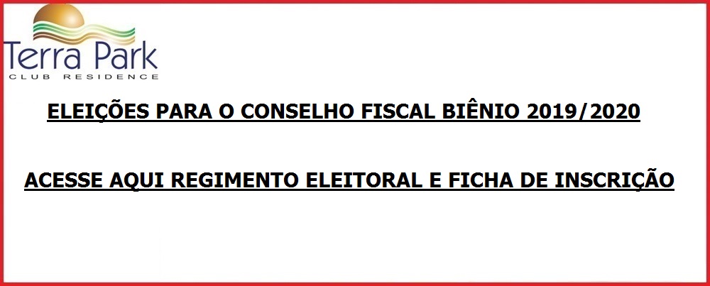 ACESSE AQUI O REGIMENTO ELEITORAL E FICHA DE INSCRIÇÃO PARA CONCORRER AO CONSELHO FISCAL BIÊNIO 2019/2020.