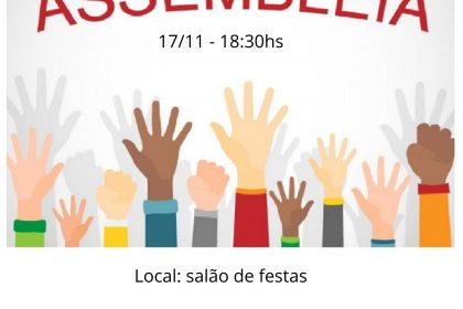 Assembleia Geral Extraordinária - 17/11 - 18:30hs