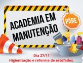 Academia fechada - sexta-feira, dia 27/11