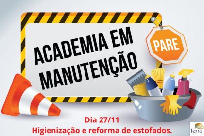 Academia fechada - sexta-feira, dia 27/11